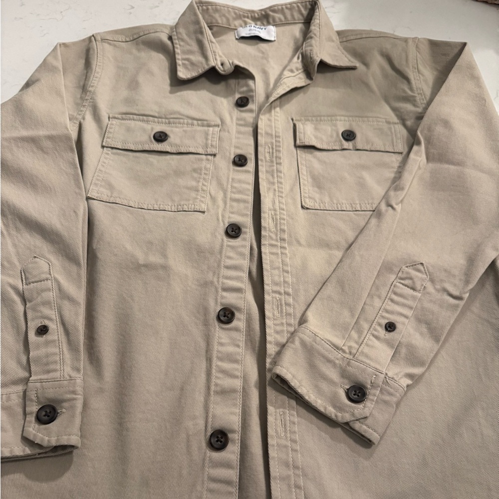 Old Navy Khaki Button-Up Jacket